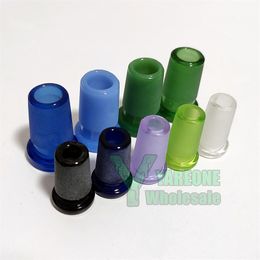 Colourful Glass Adapter 18mm 14mm Male to 10mm Female Low-profile Hookah Bongs Joint Converter for Beaker Bongs Straight Tubes Oil Dab Rigs YAREONE Wholesale