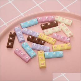 Other 30Pcs/Lot 28X12Mm Simation Chocolate Block Diy Resin Components Accessories Flatback Cabochon Fake Food Fit Phone Decoration Dhdq6