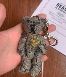 5style Creative Cartoon Cute Bear KeyChain Letters Car Keyring Men Women Couples Bag Pendant Accessories