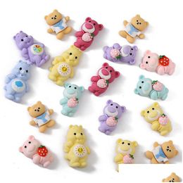Other 30Pcs 24X34Mm Mixture Resin Components Cute Mixed Mini Solid Bear Flat Back Cabochon Scrapbooking Hair Bow Centre Embellishment Dh4Fe