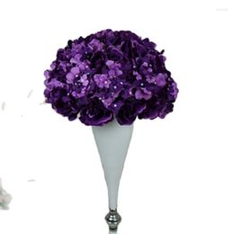 Decorative Flowers 30cm 10pcs/lot Wedding Road Lead Artificial Rose Flower Ball Table Centrepiece Ball- Purple TONGFENG