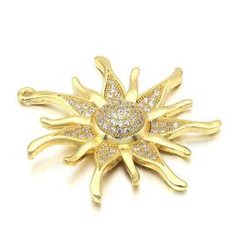 Charms Cz Crystal Gold/Sier Colour Sun Flower Pendants For Women Diy Jewellery Making Findings Supplies Wholesale Vd286Charms D Dhce5