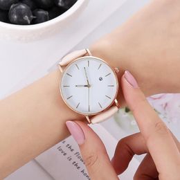 Wristwatches Minimalist Calendar Quartz Watch For Women Men Fashion Leather Belt Business Lady Casual Wrist Relogio FemininoWristwatches