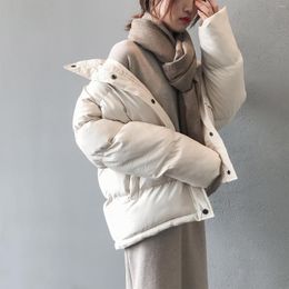 Women's Trench Coats 2023 Autumn Winter Women Coat Parkas Stand Collar Loose Cotton Clothes For Women's Warm Bread Garments Jacket