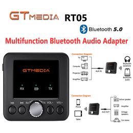 GT MEDIA RT05 2 IN 1 Bluetooth 5.0 Receiver and Transmitter Audio Adapter Compatible with Phone, Tablet,Car,Computer,TV,Speaker