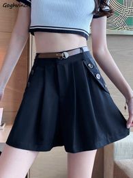 Women's Shorts Pleated Women Wide Leg Casual Baggy All-match Popular Young Summer Ulzzang Vintage Chic New Girl Fashion Y2302