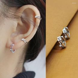 Hoop Earrings 2023 Trendy Metal Earring For Woman Vintage Double Open Circle C Shaped Korean Statement Bone Ring Accessories