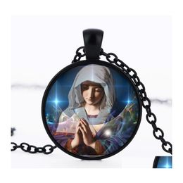 Pendant Necklaces Pretty Virgin Mary Stainless Steel Jewelry Religious Jesus Statement Drop Delivery Pendants Dhnw7