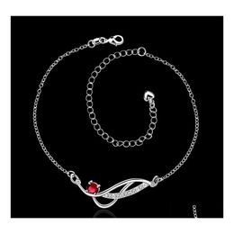 Anklets Foot Jewellery Sier Plated For Body Charms Leg Novel Bracelet Korean Anklet Drop Delivery Dh9Sa