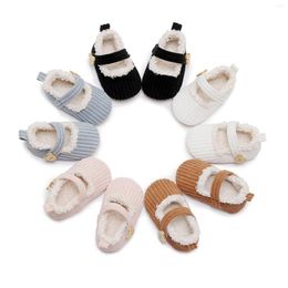 Boots Winter Snow Infant Baby Candy Colours Warm Coral Fleece Indoor Anti-slip Rubber Sole Born Toddler Soft Shoes