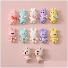 Other 30Pcs Resin Components Cartoon Animal Rabbit Cabochons Flat Back Scrapbook For Making Diy Earrings Hairpin Decor Crafts Accesso Dhitu