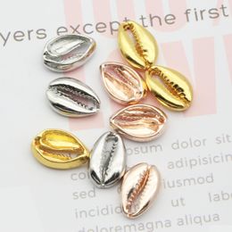 Other 30Pcs Gold Cowry Sier Shell Beads Form Conch Pendant Bracelet Connector Cowrie For Screw Necklace Jewellery Making Drop D Dhqtc