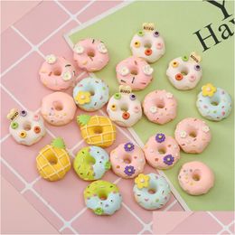 Other 30Pcs/Lot 20Mm Lovely Donuts Flat Back Cabochon Scrapbooking Hair Bow Centre Embellishments Diy Accessories Drop Delivery 202 Dh9Xk