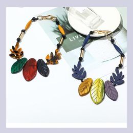 Chains Multicolor Acrylic Holiday Leaves Girl Hair Clip Cirl Women Necklace