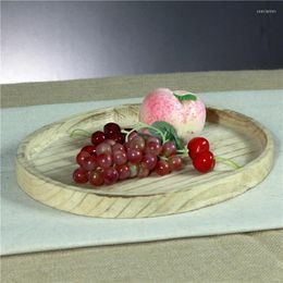 Plates Wood Table Melon Fruit Peanut Tea Coffee Trays Dessert Dinner Bread Storage Pography Shooting Props Wooden Craft