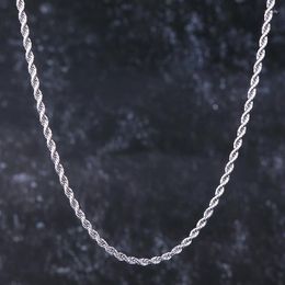 Chains White Gold Twisted Rope Chain Necklace Singaporean Venetian For Men And Women 3mm Hip Hop Jewellery Culture