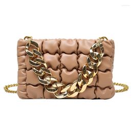 Evening Bags 2023 Quality Luxury Women Square Soft Pu Chain Ladies Shoulder Crossbody Bag For Female Tide Lattice Designer Handbag Purse