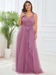 Party Dresses Plus Size Elegant Evening Long Sleeveless ALine High Waist FloorLength Gown 2023 Ever Pretty of Simple Prom Wome 230208