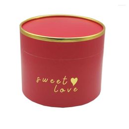 Gift Wrap High-Grade Candy Round Box Package Ribbon Hand-Held Flower Arrangement Tube For Christmas Year Valentine's Day Wedding