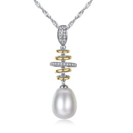 Pearl Pendant Necklace Women Jewellery European Vintage Multi Ring Micro Set Zircon Necklace S925 Silver Sweater Chain Women's Wedding Party Valentine's Day Gift SPC