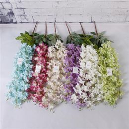 Decorative Flowers & Wreaths Hanging Simulated Blue Flower Wedding Condole Decoration Indoor Air Conditioning Heating Pipe