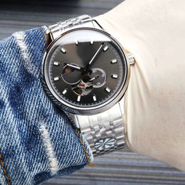 Watch Mens Watch Hollow Wristwatches Automatic Mechanical Watches for Men Business Wristwatch Stainless Steel Strap Waterproof Montre De Luxe 40mm Moon Phase