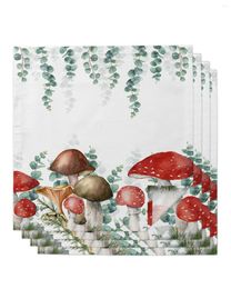 Table Napkin Mushroom Eucalyptus Plant Set Wedding Banquet Cloth Soft Tea Towels Dinner Handkerchief