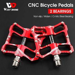 Bike Pedals WEST BIKING Ultralight Bicycle Pedal 3 Bearings Alloy Anti-slip Cycling Pedals BMX MTB Road Bike Sealed Bearing 9/16 "Bike Pedal 0208