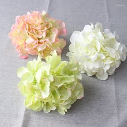 Decorative Flowers Artificial Hydrangea Heads High Quality Simulation DIY Silk Flower For Wedding Home Party