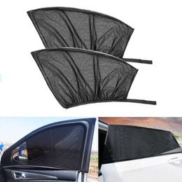 Car Window Sunshade Sun Visor Shade Sox Mesh Insulation Fabric Shield UV Protector Curtain 2pcs
