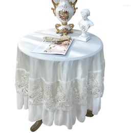 Table Cloth Tablecloth High Sense French Wedding Dress Sequins Lace Embroidery White European End