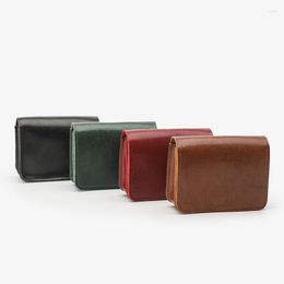 Wallets Men Wallet Card Holder PU Leather Mini Hasp Coin Purse Retro Multi-card Storage Bag Ultra-thin Short Sleeve For Women