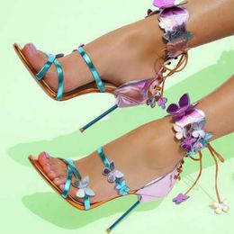 Sweet Butterfly Gladiator Sandals Women Summer Pumps Elegant Celebrity Shoes Lady Pumps