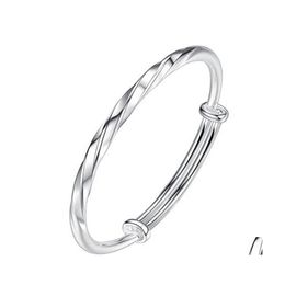 Bangle Exquisite Fashion Twisting Life Bracelet Gift For Friends Simple Solid Rotating Party Jewellery Drop Delivery Bracelets Dhlue