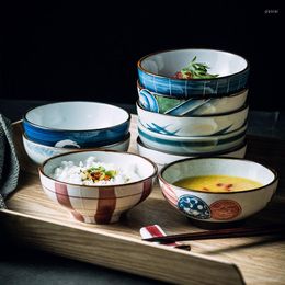 Bowls Japanese Rice Bowl Personality Retro Ceramic Small Soup Household Tableware High Foot Restaurant Kitchen Dinnerware