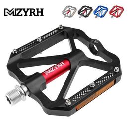 Bike Pedals MZYRH F17 Reflective Bike Pedal 3 Bearings Non-Slip MTB Pedals Aluminium Alloy Flat Applicable Waterproof Bicycle Accessories 0208