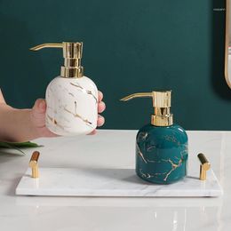 Bath Accessory Set Luxury Ceramic Hand Sanitizer Bottle El Bathroom Shower Gel Pressing Nordic Simple High-grade Emulsion Bottling