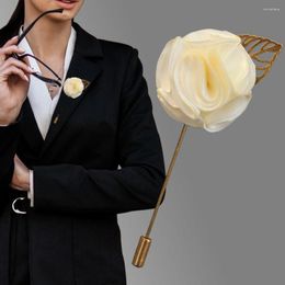 Decorative Flowers 5Pieces/Lot Wedding Supplies Groom Boutonniere Party Prom Man Corsage Silk Satin Rose Buttonhole Fashion Men Suit Brooch