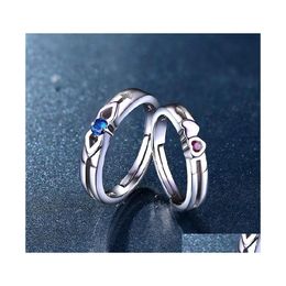 Couple Rings Pretty For Women Men Esign 925 Sterling Sier Wedding Crystal Gemstones Drop Delivery Jewellery Dhge0