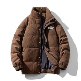 Men s Jackets Winter Warm Parkas Men Oversize Bubble Solid Coat for the Various Color Streetwear Retro Corduroy Puffer 230207