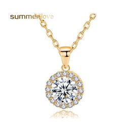 Pendant Necklaces 18K Gold Plated Round Cz Necklace Cubic Zirconia Cluster For Women Party Bridal Wedding Jewelry Gifts Drop Deliver Dh8Qb