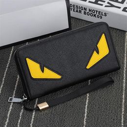 Hengsheng Brand Fashion Long Eyes Anime Men Leather Wallets Purses Carteira Masculina Couro Portefeuille Homme295L