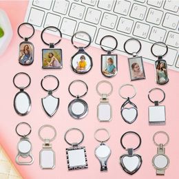 Party Favour Heat transfer blank Keychains Metal keys buckle DIY nail clipper love bottle opener key-ring pendant T9I002217