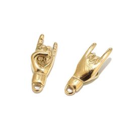 Charms 3Pcs Gold Plated Stainless Steel Good Luck Hand Symbol Charm Pendants For Diy Jewellery Making Findings Accessories Top D Dhnxd