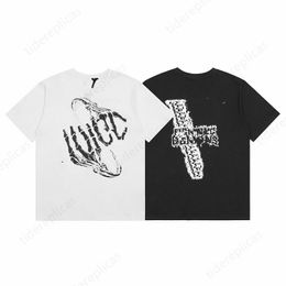 Männer T-Shirt Frauen Hemden für Männer Designer Kleidung T-Shirt Grafik Tees Kleidung Trendy New Hip Hop Trend Graffiti Buchstaben Hip-Hop Reflexionsporträts Crew Neck Cotton a