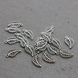 Pendant Necklaces 10PCS Leaf Accessory Buttons Fittings For Clasps Jewelry Alloy Silver-plate DIY Making Design Separate 10 18mm