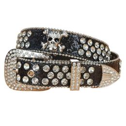 Belts Female Rhinestone PU Leather Belt Fashion Shiny Studded Design Waist Belt Wide Belt Designer Belt Cosplay Accessories DXAA G230207