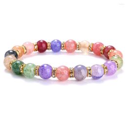 Strand Vintage Gold Color Spacer Beads Bracelets For Women Fashion Crystal Beaded Bracelet Handmade Craft Friend Jewelry