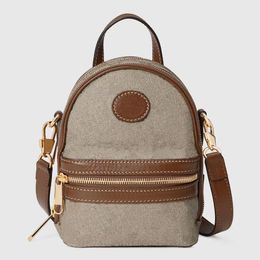 Interlocking Double Letter G Multifunctional Mini Backpack 725654 Beige Girls Fashion Shoulder Bags Small Purses Bumbag Fanny Pack