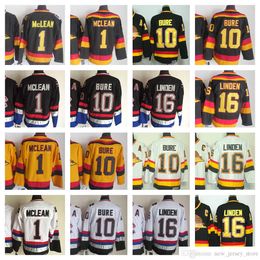 1970-1999 Movie Retro CCM Hockey Jersey Embroidery 1 Kirk Mclea 10 Pavel Bure 16 Trevor Linden Vintage Jerseys